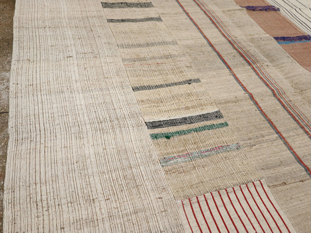 Vintage Turkish Flatweave Kilim Room Size Carpet, No.33595 - Gss