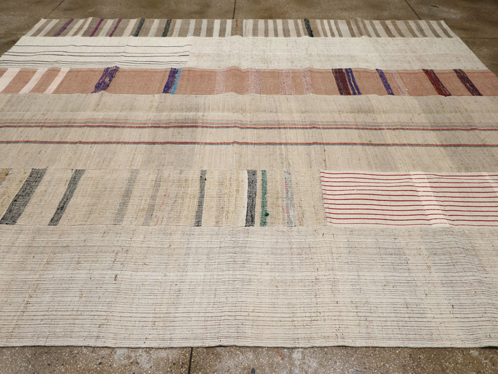 Vintage Turkish Flatweave Kilim Room Size Carpet, No.33595 - Gss