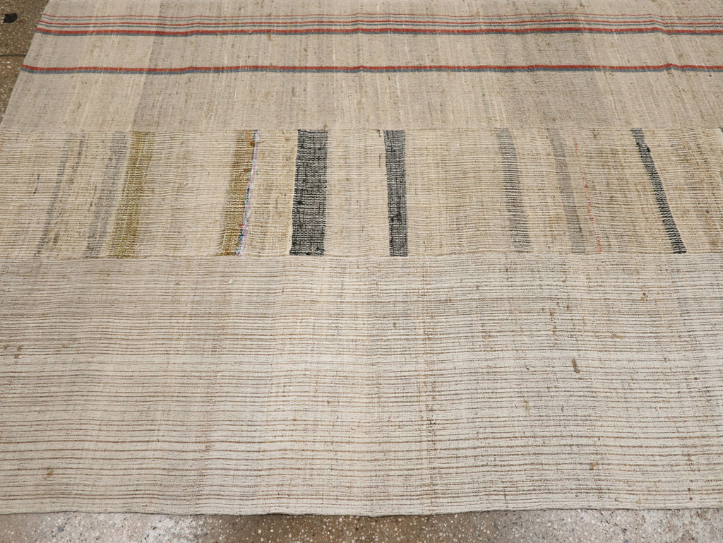 Vintage Turkish Flatweave Kilim Room Size Carpet, No.33595 - Gss