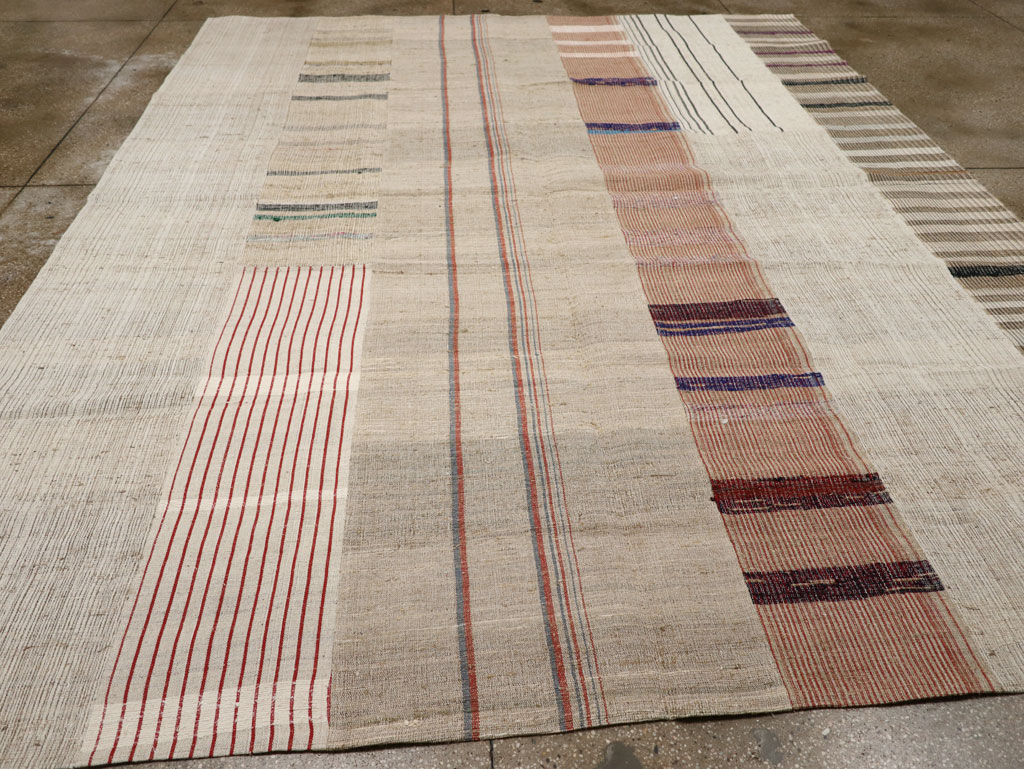 Vintage Turkish Flatweave Kilim Room Size Carpet, No.33595 - Gss