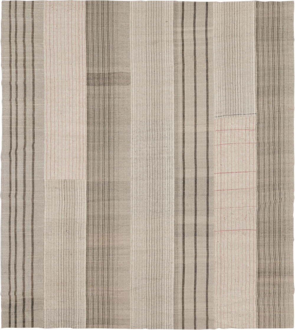 Vintage Turkish Flatweave Kilim Large Room Size Carpet, No.33596 - Gss