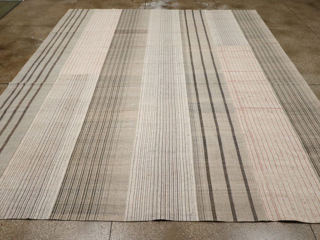 Vintage Turkish Flatweave Kilim Large Room Size Carpet, No.33596 - Gss