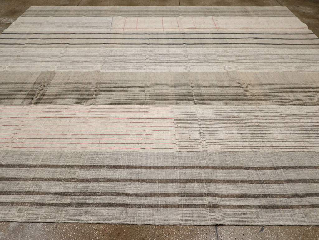 Vintage Turkish Flatweave Kilim Large Room Size Carpet, No.33596 - Gss