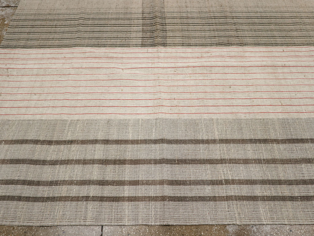 Vintage Turkish Flatweave Kilim Large Room Size Carpet, No.33596 - Gss