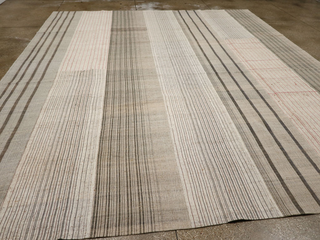 Vintage Turkish Flatweave Kilim Large Room Size Carpet, No.33596 - Gss