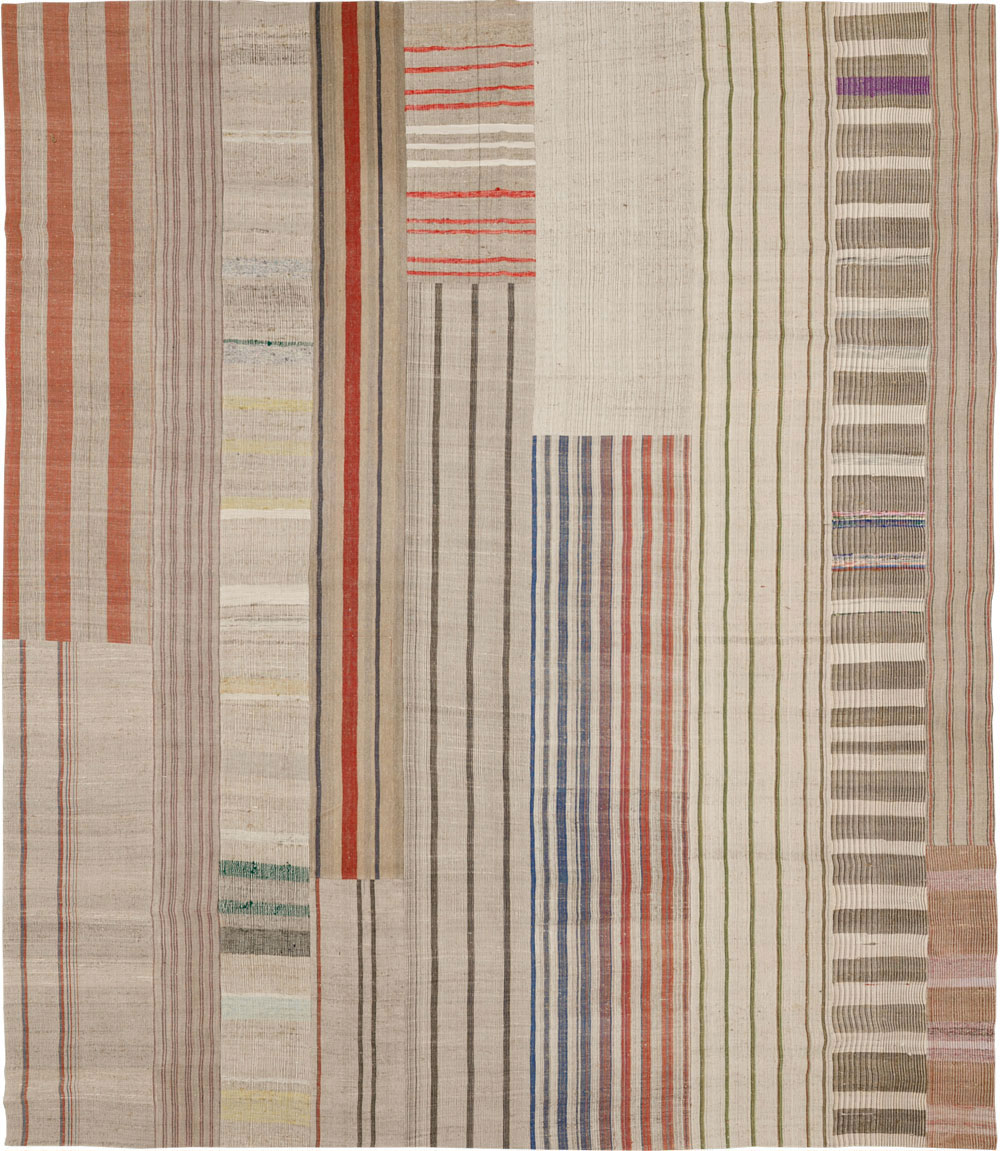 Vintage Turkish Flatweave Kilim Large Carpet, No.33597 - Gss