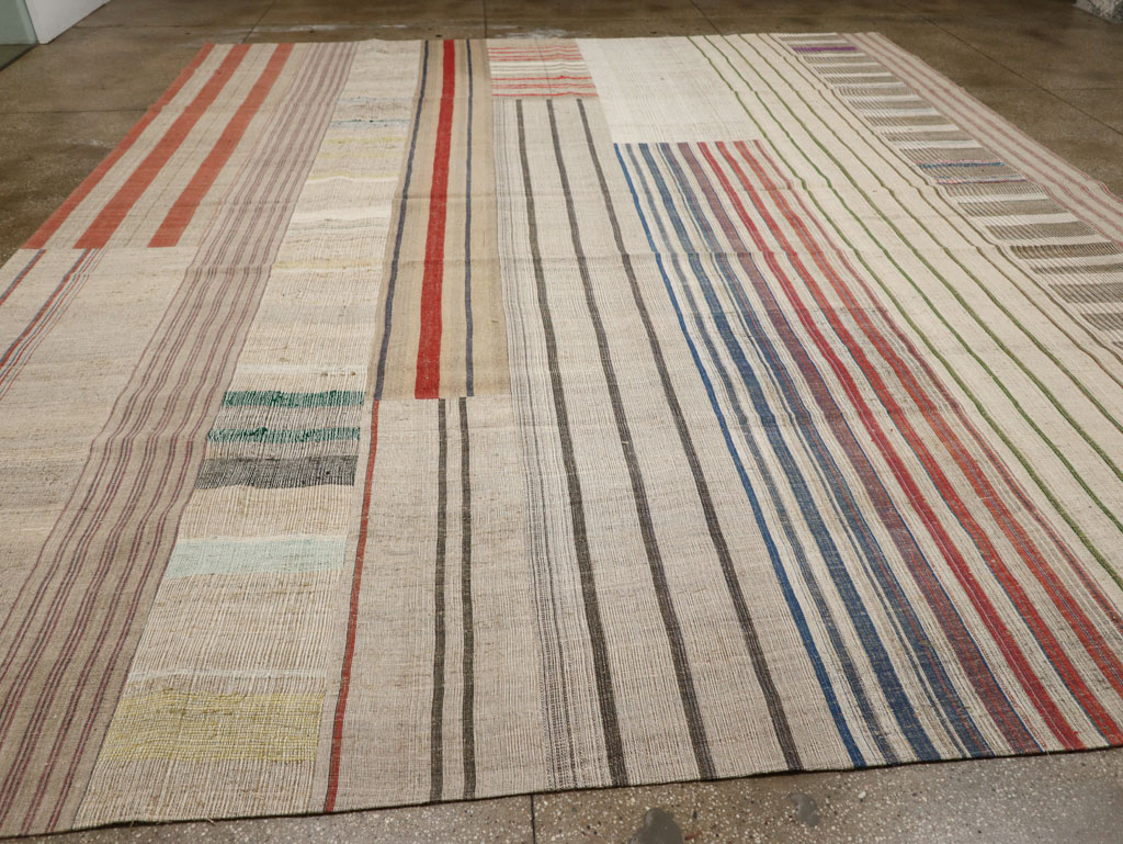 Vintage Turkish Flatweave Kilim Large Carpet, No.33597 - Gss