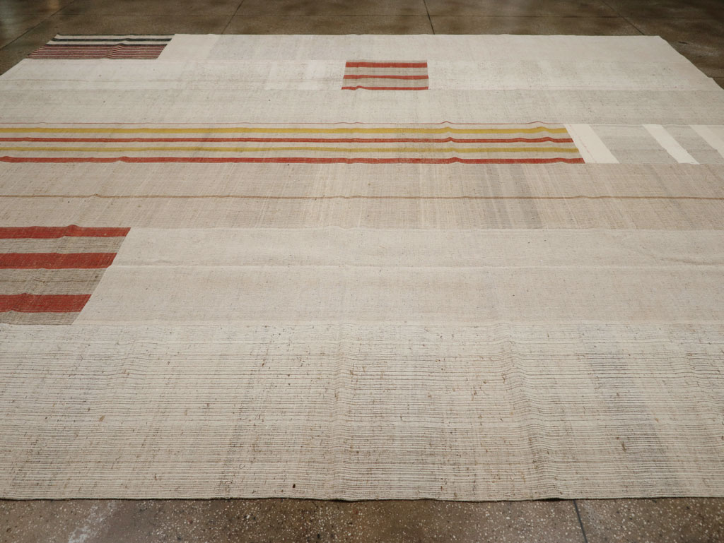 Vintage Turkish Flatweave Kilim Large Carpet, No.33598 - Gss