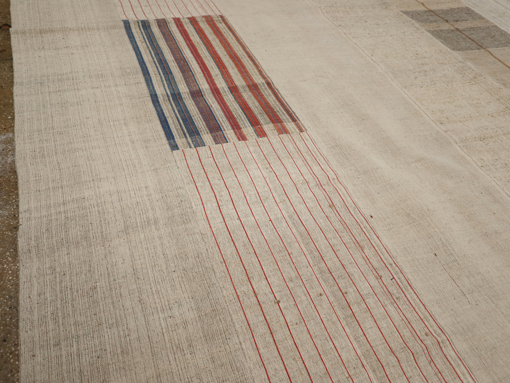 Vintage Turkish Flatweave Kilim Large Carpet, No.33600 - Gss