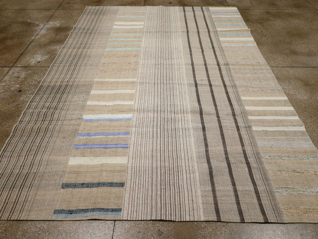 Vintage Turkish Flatweave Kilim Room Size Carpet, No.33601 - Gss