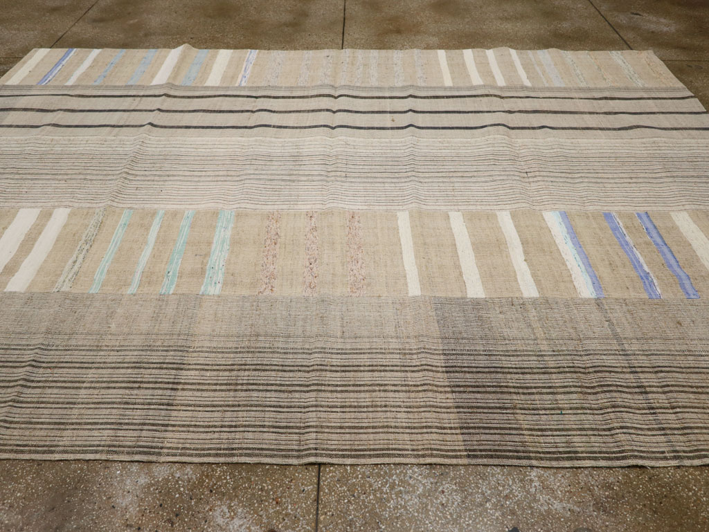 Vintage Turkish Flatweave Kilim Room Size Carpet, No.33601 - Gss