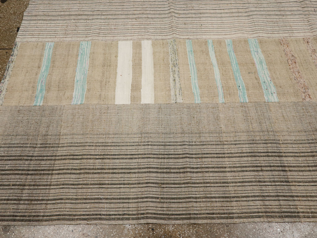 Vintage Turkish Flatweave Kilim Room Size Carpet, No.33601 - Gss