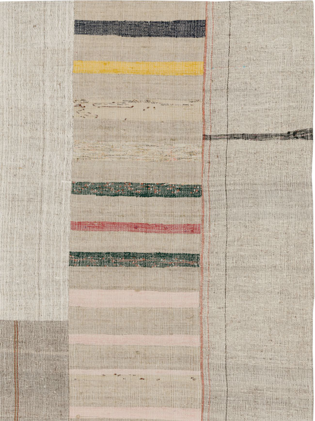 Vintage Turkish Flatweave Kilim Room Size Carpet, No.33602 - Gss