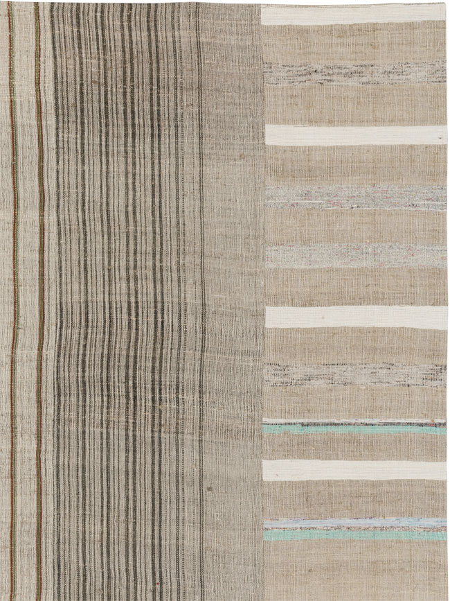 Vintage Turkish Flatweave Kilim Room Size Carpet, No.33602 - Gss