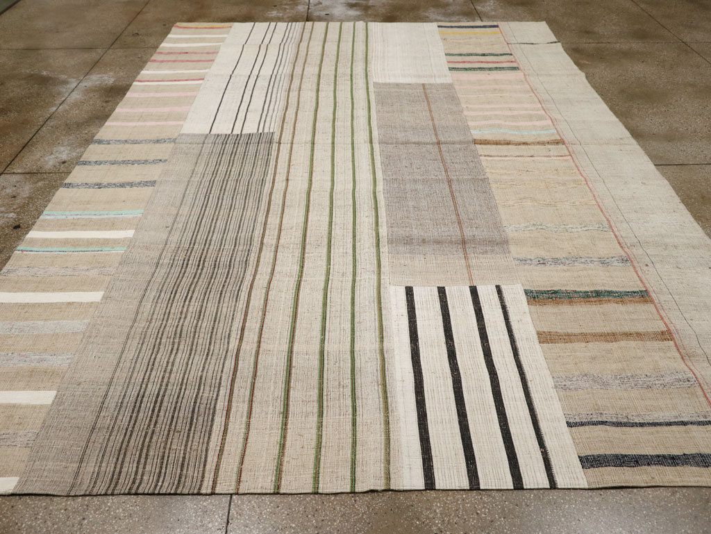 Vintage Turkish Flatweave Kilim Room Size Carpet, No.33602 - Gss