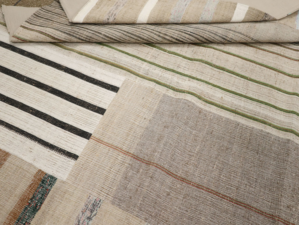 Vintage Turkish Flatweave Kilim Room Size Carpet, No.33602 - Gss