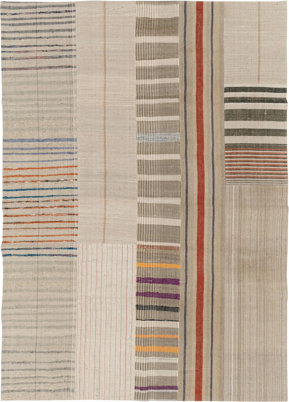 Vintage Turkish Flatweave Kilim Room Size Carpet, No.33603 - Gss
