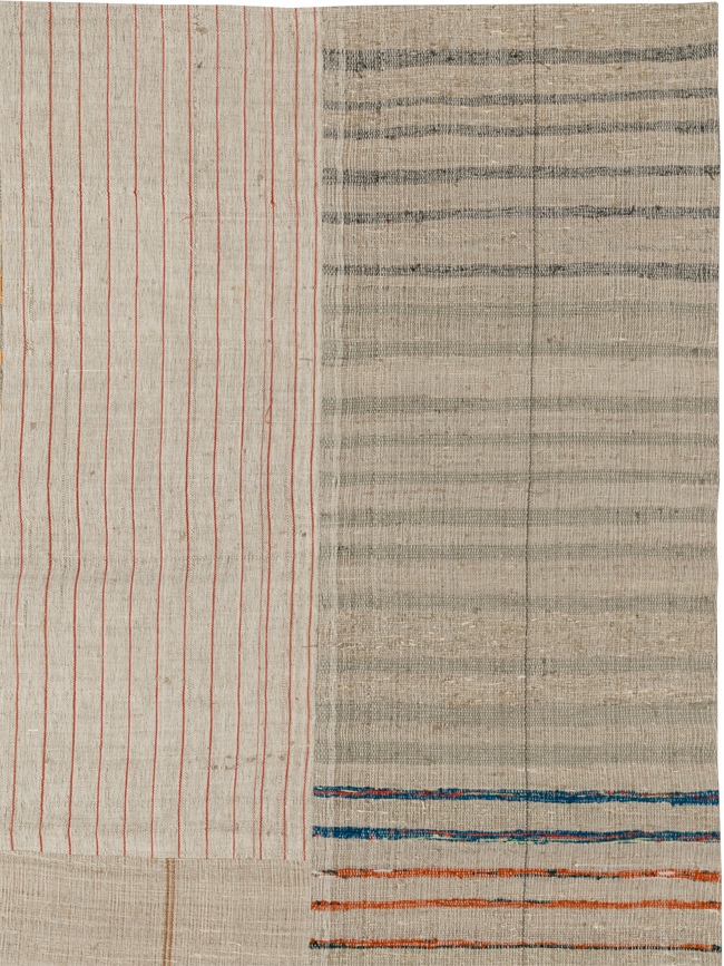 Vintage Turkish Flatweave Kilim Room Size Carpet, No.33603 - Gss