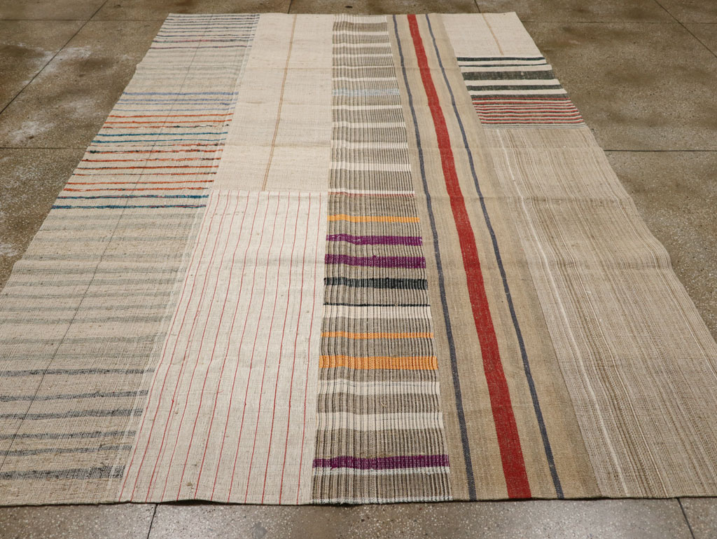 Vintage Turkish Flatweave Kilim Room Size Carpet, No.33603 - Gss
