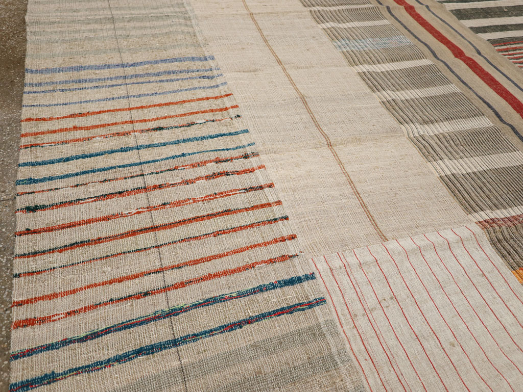 Vintage Turkish Flatweave Kilim Room Size Carpet, No.33603 - Gss