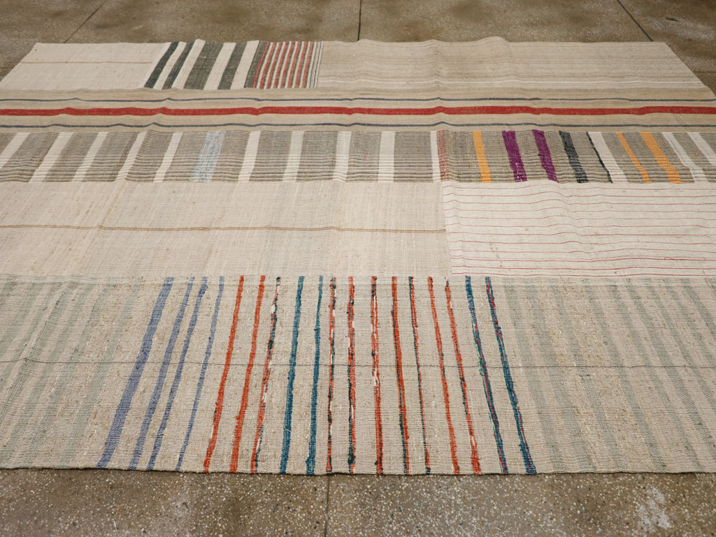 Vintage Turkish Flatweave Kilim Room Size Carpet, No.33603 - Gss