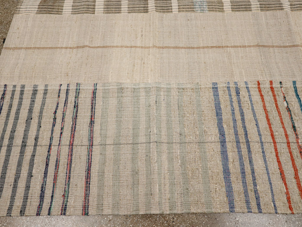Vintage Turkish Flatweave Kilim Room Size Carpet, No.33603 - Gss