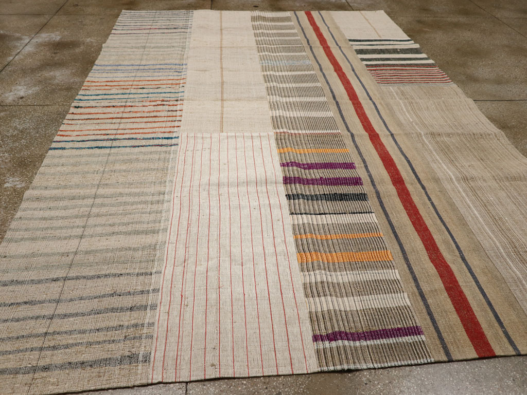 Vintage Turkish Flatweave Kilim Room Size Carpet, No.33603 - Gss