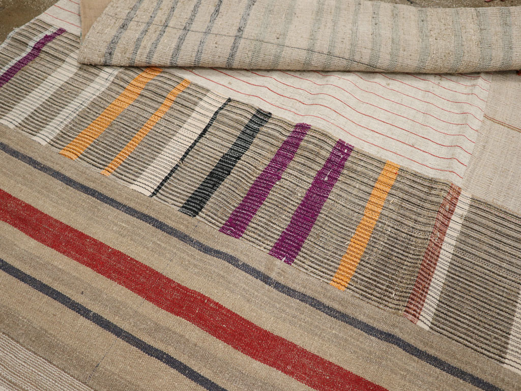 Vintage Turkish Flatweave Kilim Room Size Carpet, No.33603 - Gss