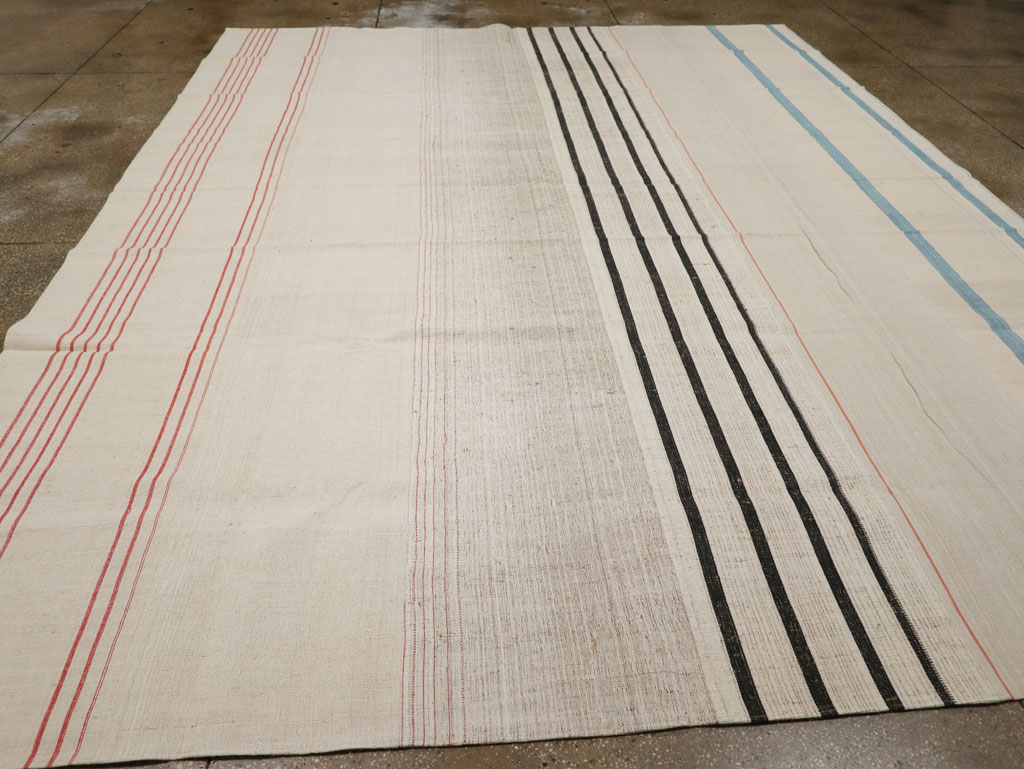 Vintage Turkish Flatweave Kilim Room Size Carpet, No.33604 - Gss