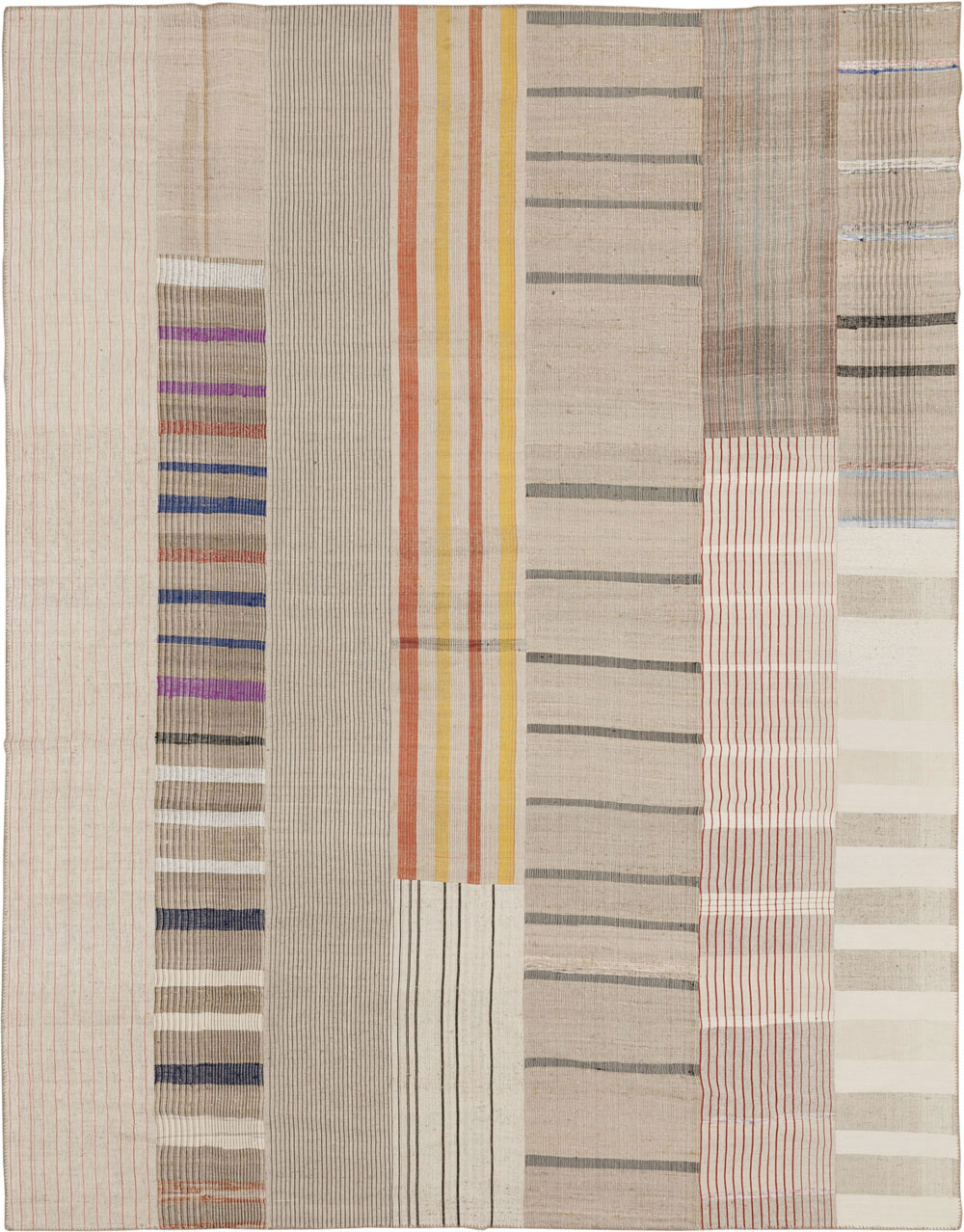Vintage Turkish Flatweave Kilim Room Size Carpet, No.33605 - Gss