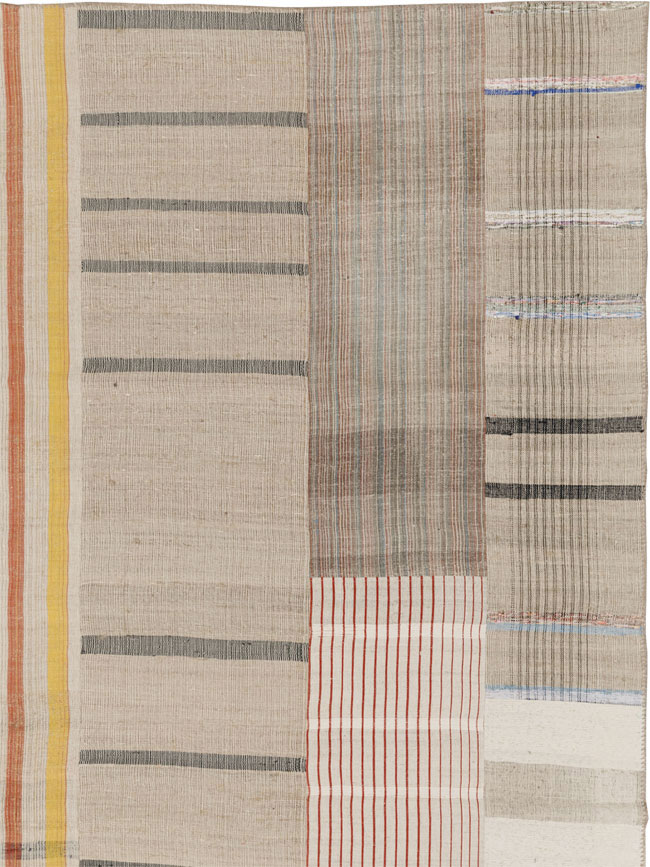 Vintage Turkish Flatweave Kilim Room Size Carpet, No.33605 - Gss