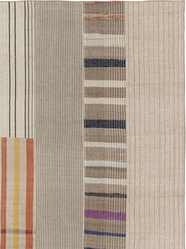 Vintage Turkish Flatweave Kilim Room Size Carpet, No.33605 - Gss