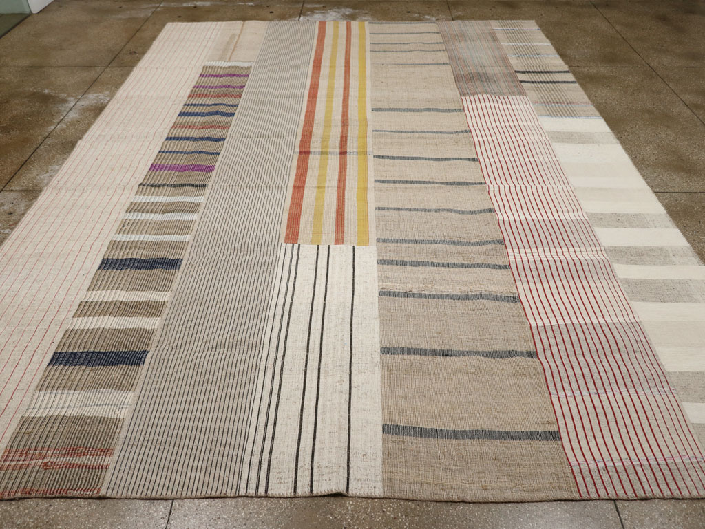 Vintage Turkish Flatweave Kilim Room Size Carpet, No.33605 - Gss