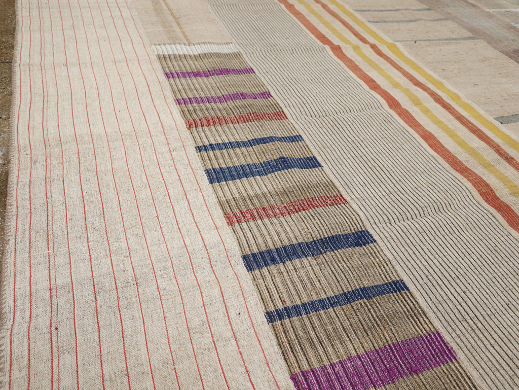 Vintage Turkish Flatweave Kilim Room Size Carpet, No.33605 - Gss