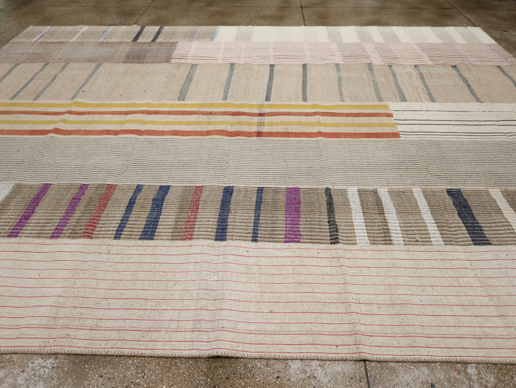 Vintage Turkish Flatweave Kilim Room Size Carpet, No.33605 - Gss