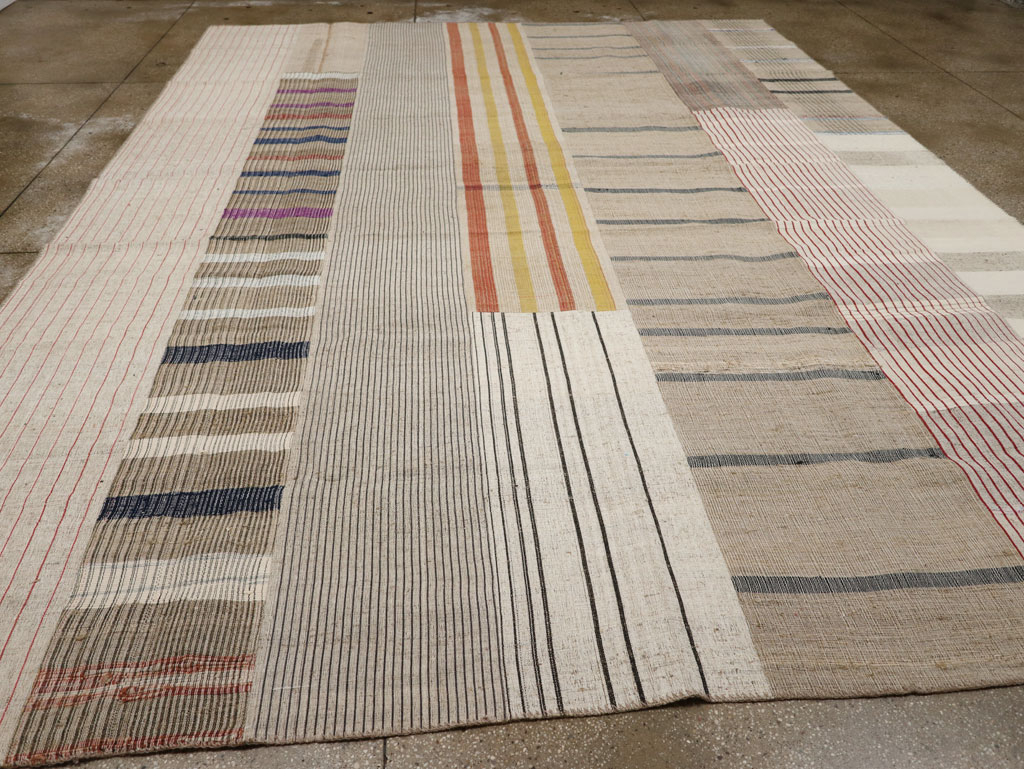 Vintage Turkish Flatweave Kilim Room Size Carpet, No.33605 - Gss