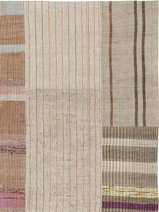 Vintage Turkish Flatweave Kilim Room Size Carpet, No.33606 - Gss
