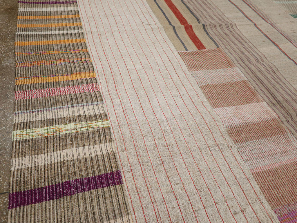 Vintage Turkish Flatweave Kilim Room Size Carpet, No.33606 - Gss