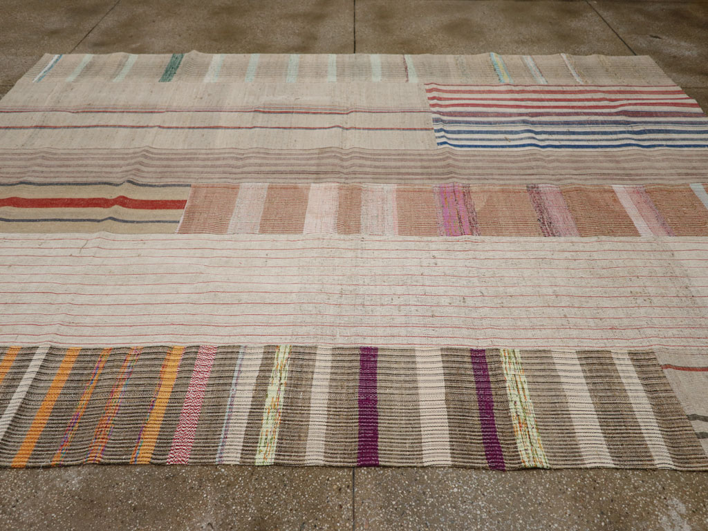 Vintage Turkish Flatweave Kilim Room Size Carpet, No.33606 - Gss