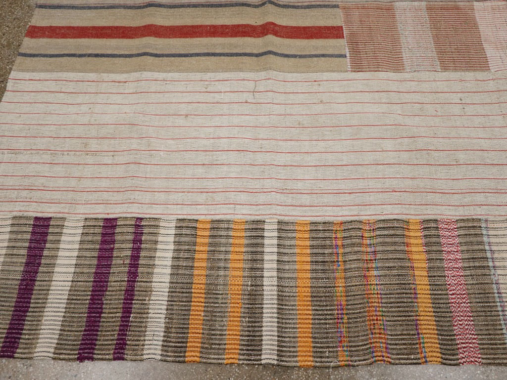 Vintage Turkish Flatweave Kilim Room Size Carpet, No.33606 - Gss