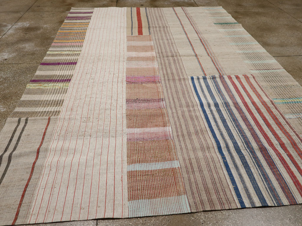 Vintage Turkish Flatweave Kilim Room Size Carpet, No.33606 - Gss
