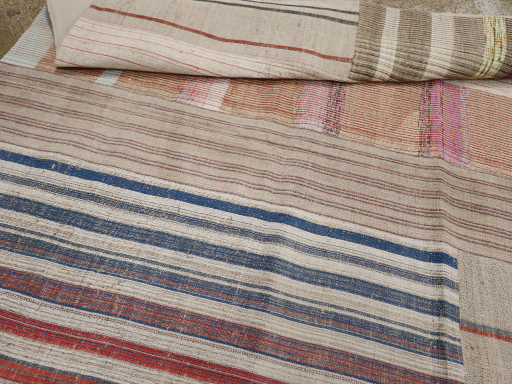 Vintage Turkish Flatweave Kilim Room Size Carpet, No.33606 - Gss