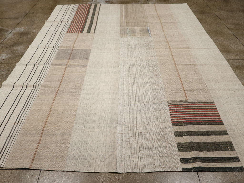 Vintage Turkish Flatweave Kilim Room Size Carpet, No.33607 - Gss