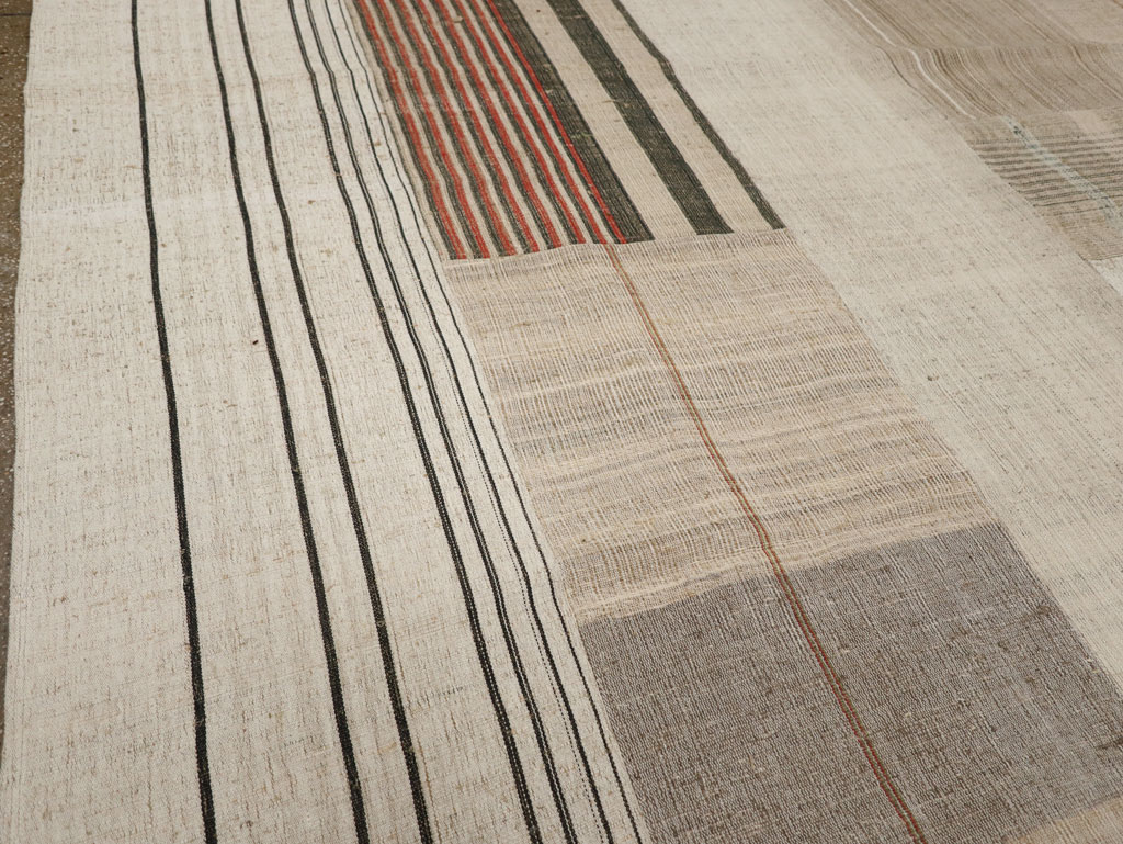 Vintage Turkish Flatweave Kilim Room Size Carpet, No.33607 - Gss
