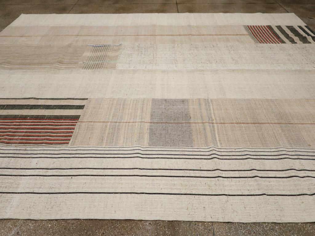 Vintage Turkish Flatweave Kilim Room Size Carpet, No.33607 - Gss