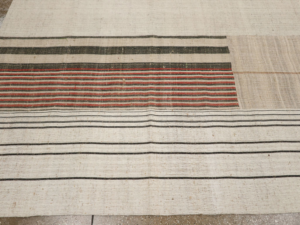 Vintage Turkish Flatweave Kilim Room Size Carpet, No.33607 - Gss