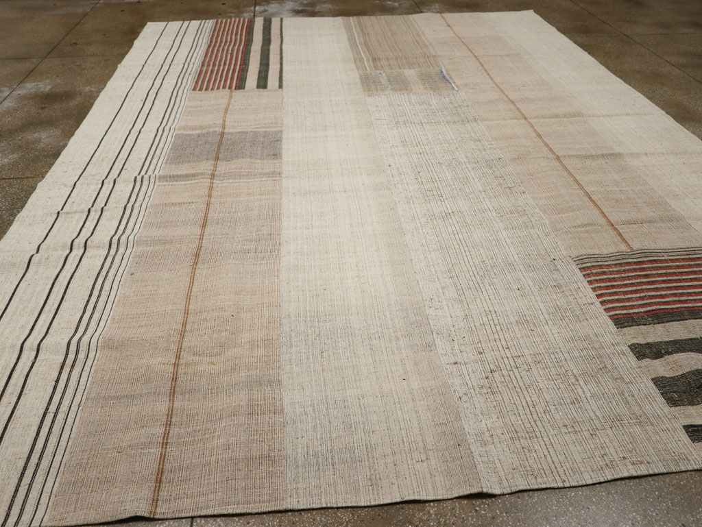 Vintage Turkish Flatweave Kilim Room Size Carpet, No.33607 - Gss