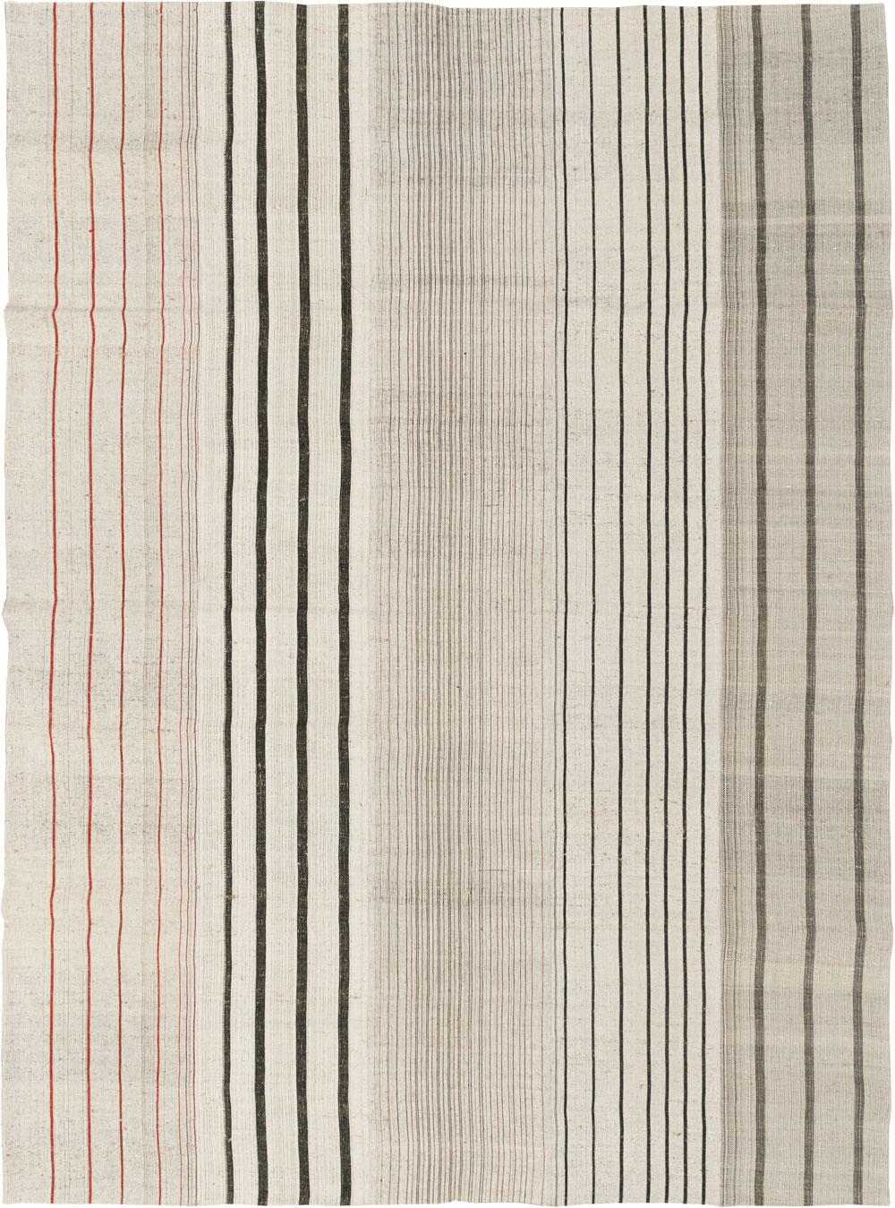 Vintage Turkish Flatweave Kilim Room Size Carpet, No.33608 - Gss