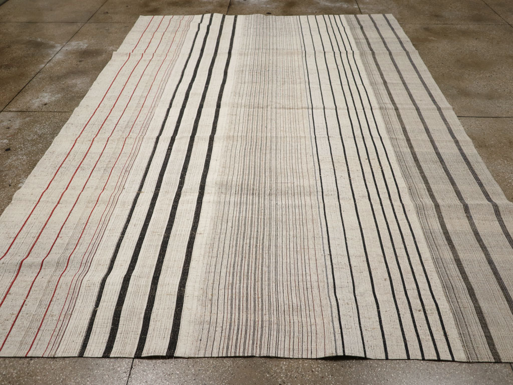 Vintage Turkish Flatweave Kilim Room Size Carpet, No.33608 - Gss