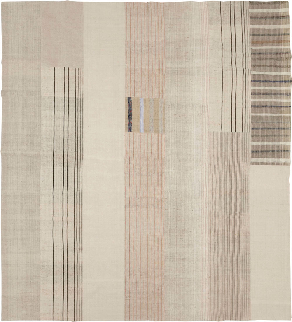 Vintage Turkish Flatweave Kilim Large Room Size Carpet, No.33609 - Gss